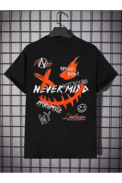 CLASSY.MODA Μαύρο Unisex Oversize T-shirt με στάμπα, Ανδρικό Γυναικείο, Άνετη...