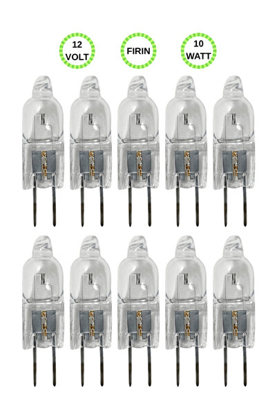 Avarson (10 Adet) Ledvance 12Volt 10W Sarı Işık G4 Duylu (İğne Bacak) Fırın A...