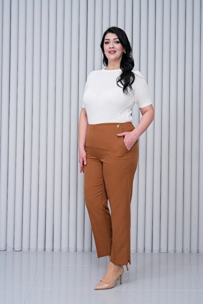 ZAVIXO Button Detailed Oversized Fabric Pants