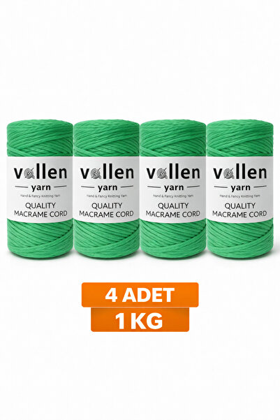 vollen yarn Taranan Macrame Cord 3mm Cotton Macrame Cord 4-Piece 1 kg Set Tar...