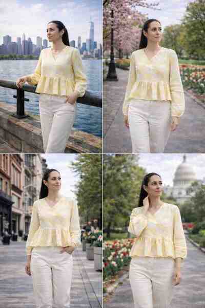 Liliang collection Baskılı pamuk bluz
