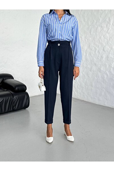 ZAVIXO Back Pocket Detailed Fabric Pants Jn0050