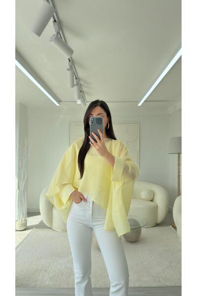 LUUNA STORE Sari Eli̇se Peleri̇n Chiffon Blouse