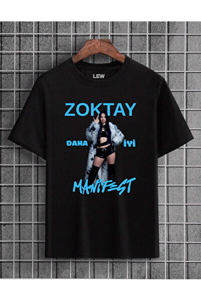 lovver تي شيرت مانيفست زوكتاي ذو تصميم خاص ومطبوع بجودة عالية وقابل للتنفس