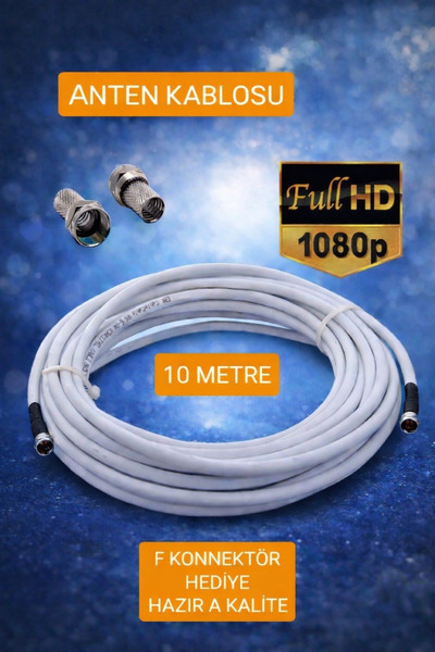 OEM Çanak Anten Uydu Televizyon Kablosu Rg6 Hd 10 Metre