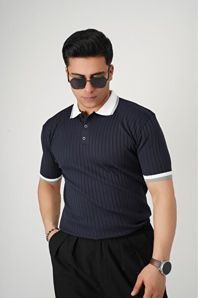 FULL AND FULL Erkek Slim Fit Dar Kesim Triko Yumuşak Doku Tişört
