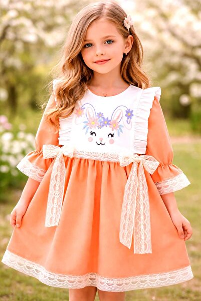 OEM 2in1 girl's dress, removable bust, bunny logo embroidery