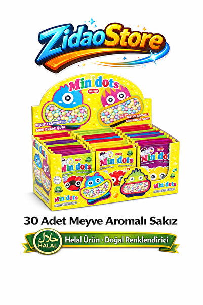 Emrah Gültekin Minidots Meyve Aromalı Sakız 30 Adet Mini Draje Sakız Helal Do...