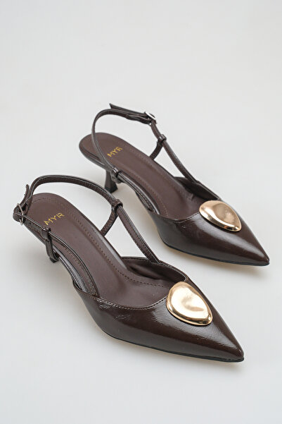 meyra'nın ayakkabıları Women's Buckle Open Back Short Pointed Heeled Shoes Bi...