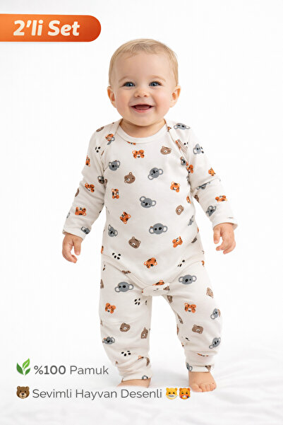 BABİDO Bebek 2li Set %100 Pamuk Çıtçıtlı Body ve Alt Yenidoğan kız Bebek Takımı