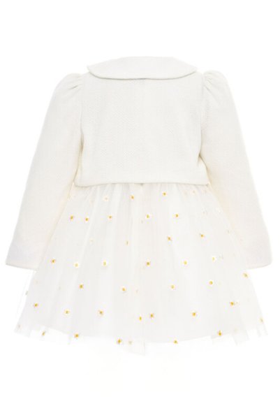Pamina Baby Girl Evening Dress Daisy Embroidered Tulle Dress and Jacket Two-Piece Set - Birthday, Party, Wedding, Mevlüt (6 Months, 12 Months, 18 Months, 24 Months) 36384Pr