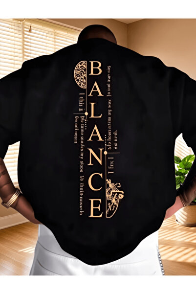 one button Μπλουζάκι Premium Oversize με στάμπα Balance Vertical Design
