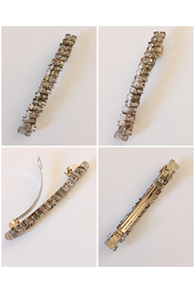 chibi Shiny Silver Color Cube Crystal Beads Processing Automatic Clip Clasp S...