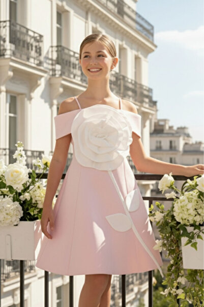 Pamina Powder Girls 3D Rose Detail Dress 8-15 AGE 36093PR