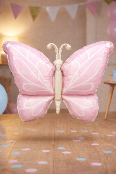 Baloncu Dede Kelebek Folyo Balon 94 cm Pembe Büyük Boy Doğum Günü Parti Süsü ...