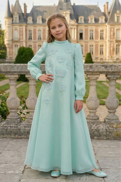 Pamina Mint Girls Long Sleeve Dress 8-15 Age 36381Pr