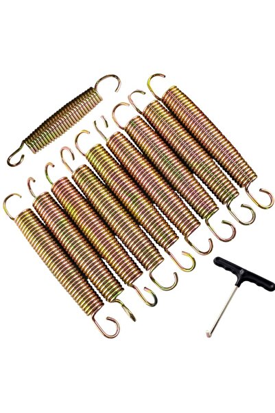 VERK Set of 10 trampoline springs, 165 mm + pull hook