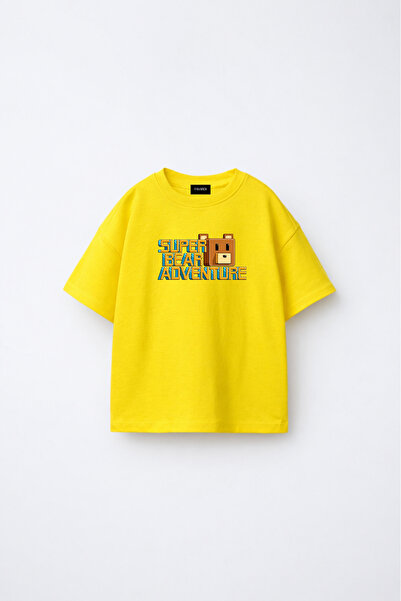 fasardi Super Bear Adventure Super Bear Printed Oversized 100% Cotton Short S...