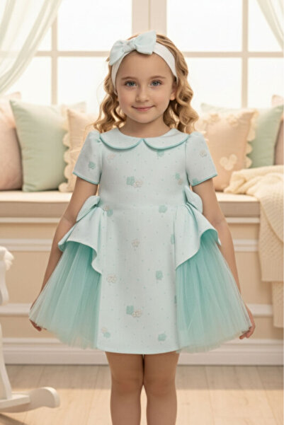 Pamina Mint Baby Dress with Side Tulle Bows 6-24 MONTH 36168PR
