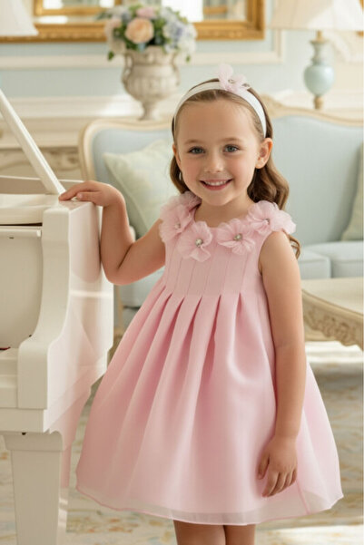 Pamina Powder Baby Dress and Matching Headband 6-24 MONTH 36020PR