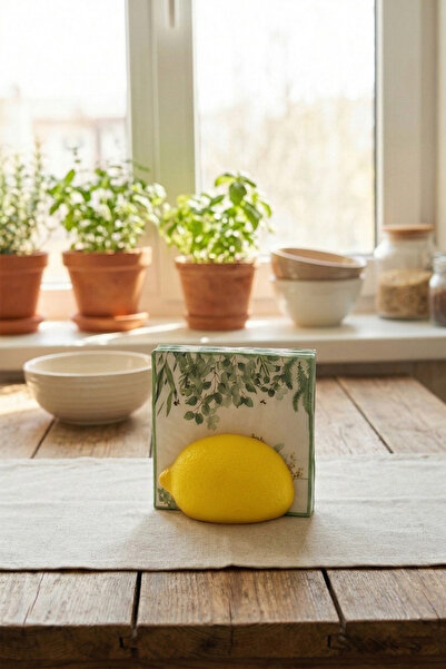 Alvina Atölye Limon Formlu Dekoratif Peçetelik - Tasarım Mutfak Masası Aksesu...