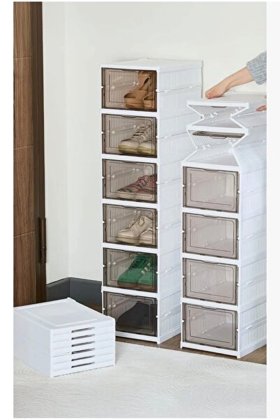 adacasa 6-Tier Foldable Shoe Rack, Portable Multi-Purpose, Spacious, Collapsible