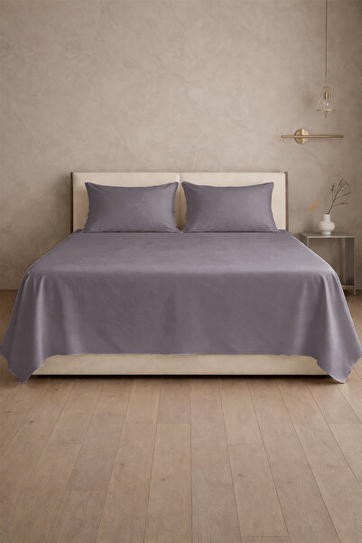 First Choice طقم ملاءات سرير مسطح من الساتان القطني 100%، 200 TC (80 خيطًا)، ...