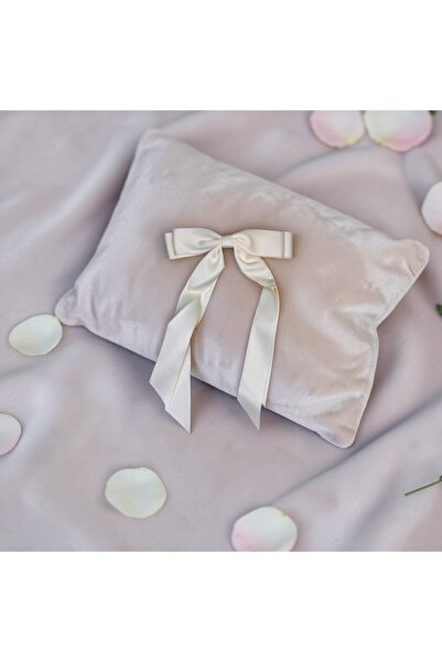 Nills Baby & Kids Satin Long Tail Bow Automatic Buckle - Ecru