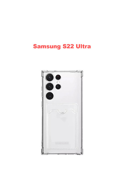 bewn Samsung S22 Ultra Compatible Card Holder Wallet Transparent Edge Protect...