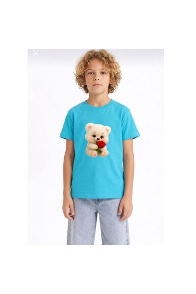 playwear Αρκουδάκι που κρατάει τριαντάφυλλο, τυπωμένο, 100% βαμβακερό, παιδικ...