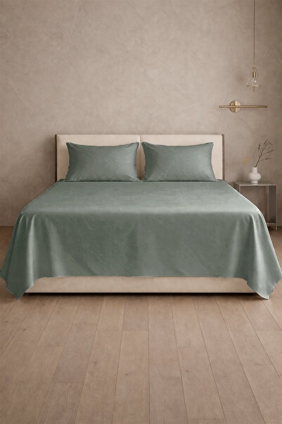 First Choice 100% Cotton Satin 200 Tc (80 Thread) Flat Sheet Set Moonmist