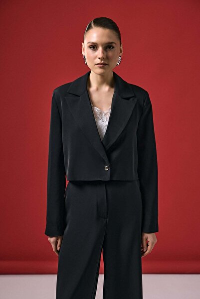 Sateen Κοντό Μπουφάν Mari - Μαύρο