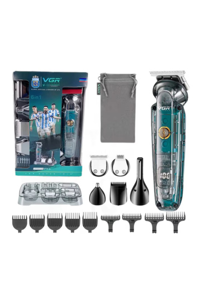 Homegenius Aparat de tuns electric transparent, 6 capete interschimbabile, re...