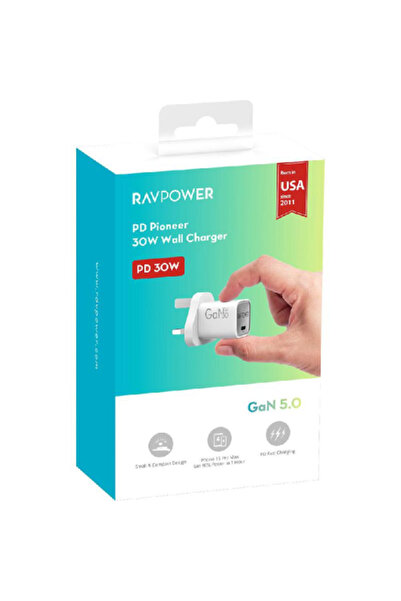 RavPower شاحن حائط بقوة 30 واط بتقنية GaN من راف باور