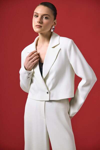 Sateen Κοντό Μπουφάν Mari - Εκρού