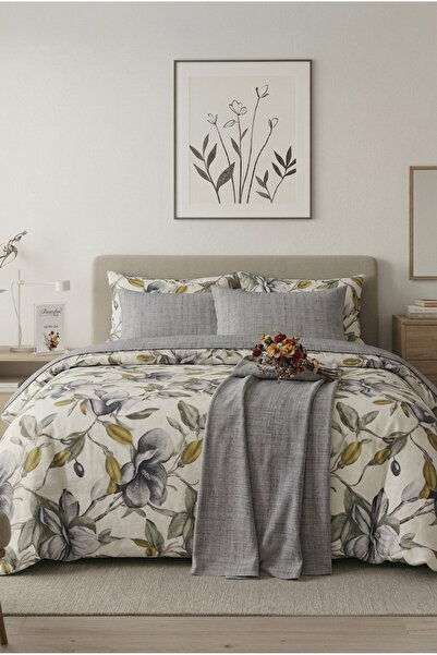 Peacock Σετ Παπλωματοθήκης Διπλό 4 Τεμάχια 100% Βαμβάκι