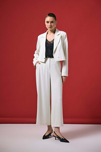 Sateen Παντελόνι Μάρι - Εκρού