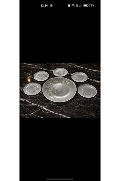 çukurova home 7-Piece Cake Set (30 cm Large Plate) and (17 cm Small Plate)