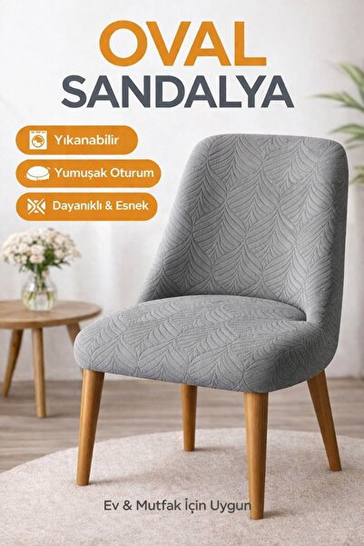 zerıf moda A Kalite Yaprak Desenli Esnek Sandalye Kılıfı Likralı Yıkanabilir ...
