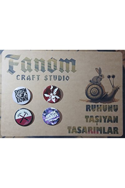 Fanom Alternatif Rock&Nu Metal 4’lü Rozet Seti | System of a Down, Pink Floyd...