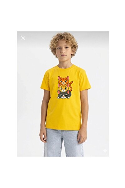 playwear Παιδικό unisex μπλουζάκι με στάμπα γατάκι, 100% βαμβάκι, με κανονική...