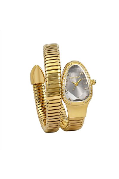 Brosha ساعة (BROSHA) نسائية بتصميم الثعبان الأيقوني - لون ذهبيي مصممه لتتحمل ...