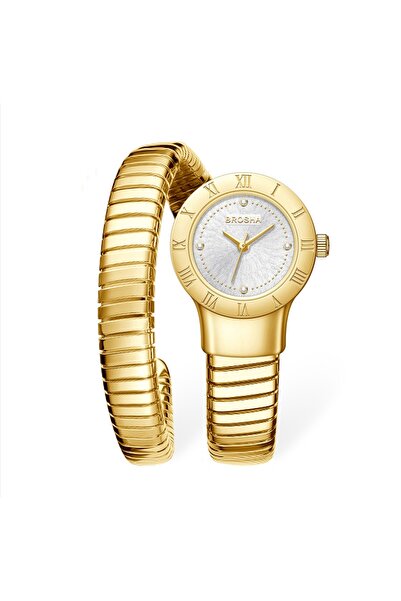 Brosha ساعة (BROSHA) نسائية بتصميم الثعبان الأيقوني - لون ذهبيي مصممه لتتحمل ...