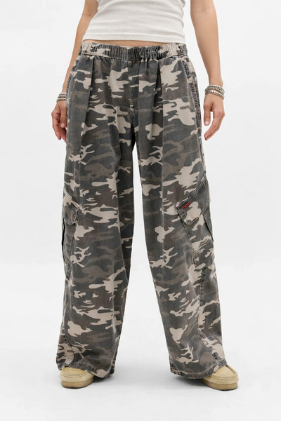 september island Nasust Moon Gray Tones Camouflage Patterned Shalwar Oversize...