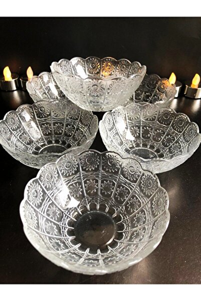 çukurova home 6 Piece Sun Glass Bowl Set - Serving Bowl - Snack Bowl - Presen...