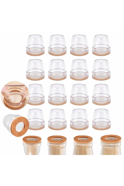 Ezprotekt Set of 32 silicone chair leg protectors with felt, anti-scratch and...