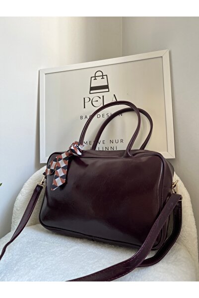 PelA bagdesign Bavul Tipi Çapraz Askılı Kadın Çanta Mürdüm