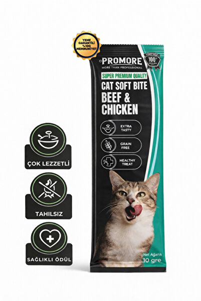 Promore Cat Soft Bite Sığır & Tavuklu Yumuşak Kedi Ödül Maması 10 gr –Tahılsı...