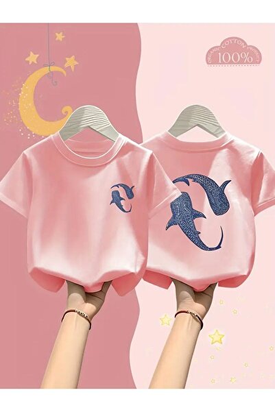 VESTIR BIEN Tricou pentru copii din bumbac cu imprimeu rechin