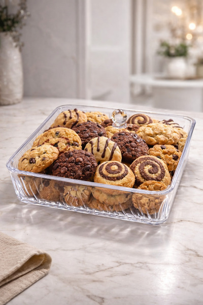 ViZKA Akrilik Kristal Kare Sunumluk , Endüstriyel Şeffaf Kapaklı Sunumluk